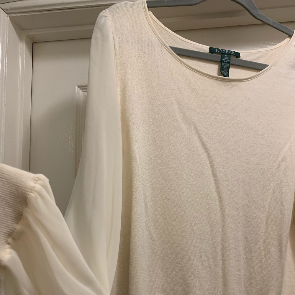 Ralph Lauren sweater with sheer sleeves